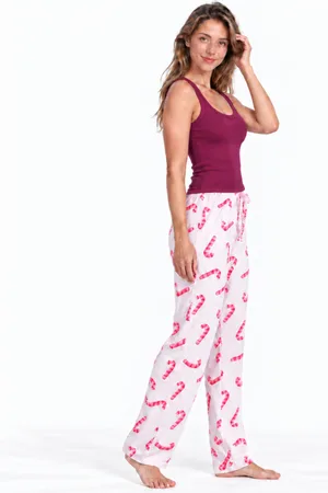 Kadın Trend Günlük Bluz Bordo Desenli Pijama Takımı