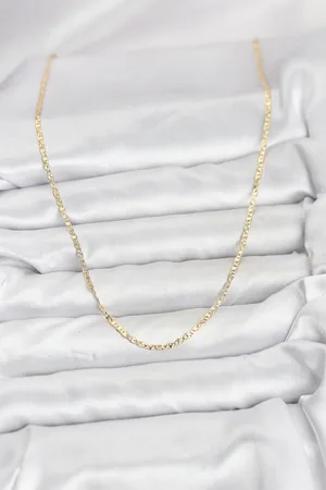 CM 14K Gold Renk Pirinç Lazer Model 60 cm Kadın Kolye