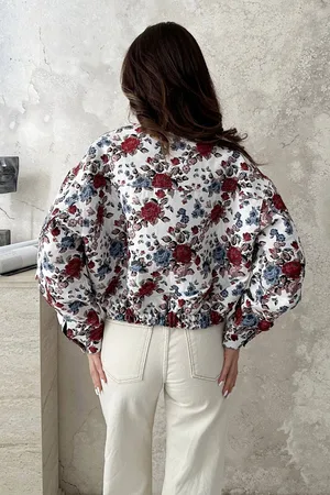 Beyaz Bomber Ceket