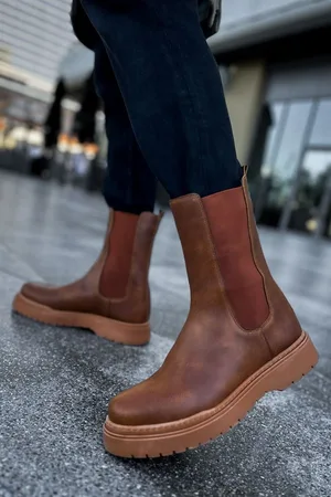 Erkek Koruma Bootie Fermuarlı Dengeli Bot Bot Kışlık Sade &