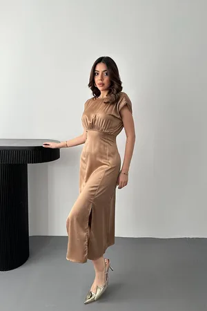 Vizon Eteği Yırtmaçlı Helen Elbise