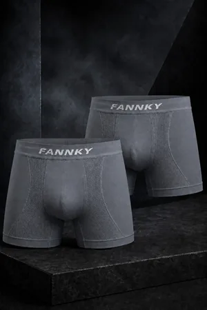 Erkek Rahat Esnek Seamless 2 Li Gri Boxer