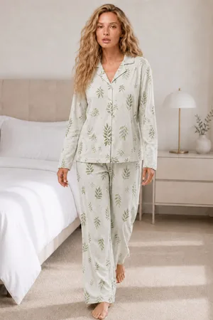 Kadın Casual Esnek Bol Çağla Pijama Takımı 4669 Çağla yeşili