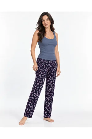 Kadın Çizgili Bluz Desenli Askılı Gri Pijama Takımı
