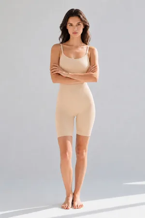 Kadın Bel Bacak Sıkılaştıran Ten Rengi Full Body