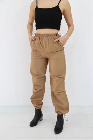 Camel Lastikli Paraşüt Pantolon