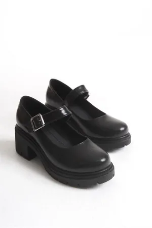 Kadın Casual Loafer Tabanlı Koruma Ayakkabı Ayakkabı Tokalı Kırışık Rugan Yüksek
