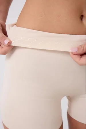 Lazer Kesim Yüksek Bel Toparlayıcı Şort Korse 4403 Bej