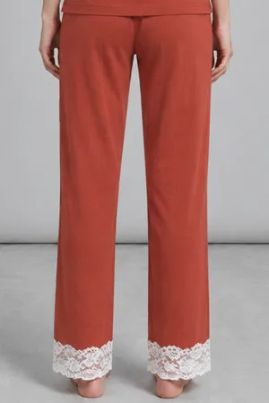 Kadın Dantelli Relaxed Kırmızı Pijama Takımı 4743