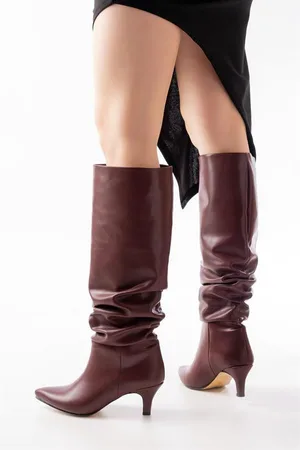 Kadın Günlük Uzun İnce Çizme Şık Topuklu