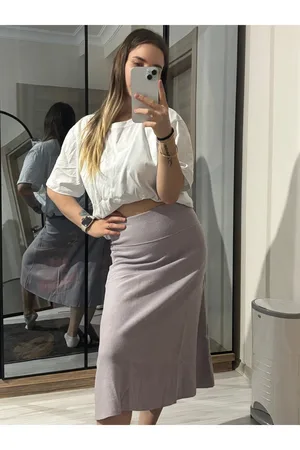 ZR Model Selanik Bel Korsajlı Etek - Mor