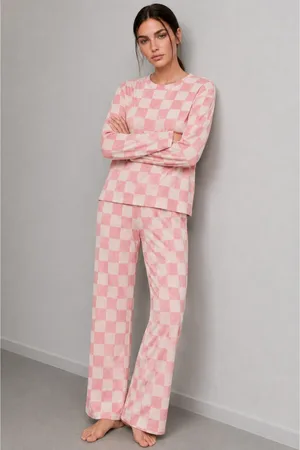 3'Lü Kadın Çizgili Regular Fit Pijama Takımı Pembe