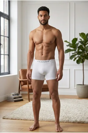 Erkek Rahat Esnek Seamless 2 Li Beyaz Boxer