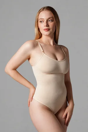 Çıtçıtlı String Body Korse 9052 Bej