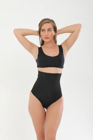 Lazer Kesim Silikonlu Slip Korse 4402 Siyah