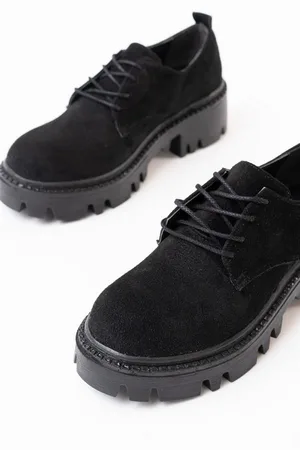 Kadın Casual Loafer Günlük Tabanlı Bağcıklı Ayakkabı Ayakkabı Süet Yüksek