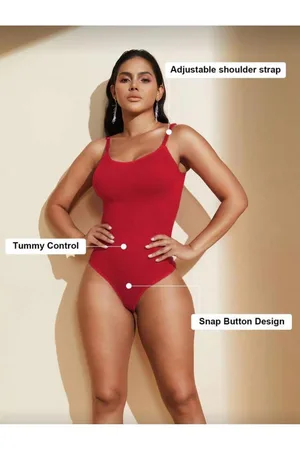 Kadın Kırmızı Dikişsiz Çıtçıtlı Toparlayıcı Body Korse 9051