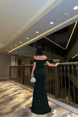 Kayık Abiye Kesim Balık Yaka Elbise
