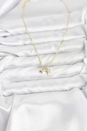 Pirinç Gold Renk Yıldız Minimal Kadın Kolye