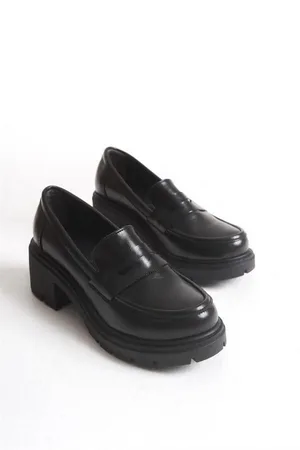 Kadın Casual Loafer Tabanlı Ayakkabı Ayakkabı Kırışık Rugan Yüksek
