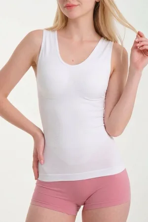 Kalın Askılı Kadın Korse Atlet 6055 Beyaz