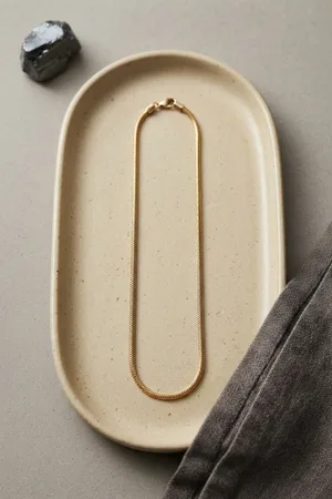 316L Çelik Gold Renk 55 cm Yılan Model Erkek Kolye