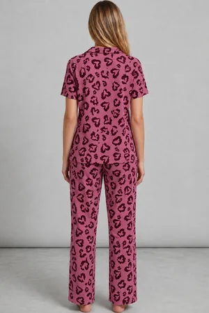Kadın Kısa Kollu Rahat Mor Pijama Takımı 4734