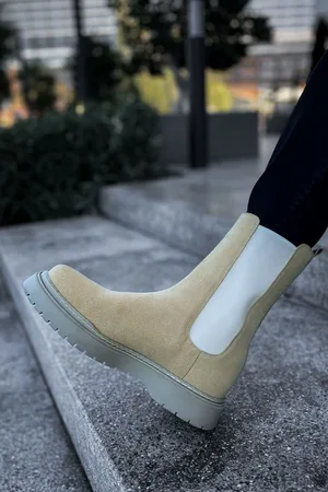 Erkek Dayanıklı Bootie Fermuarlı Rahat Bot Bot Süet Kışlık &