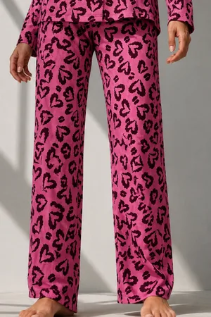 Kadın Uzun Kol Pamuklu Lila Pijama Takımı