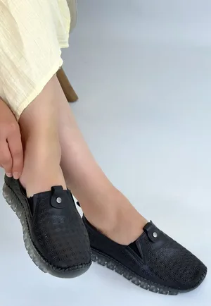 Wens Siyah Hakiki Deri Spor Ayakkabı