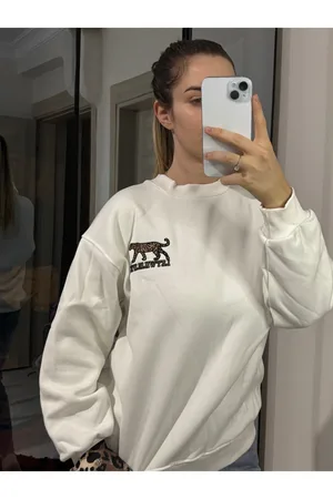 Fular Detay Sweatshirt - Beyaz