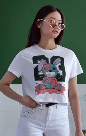 Unisex Oversize 24/1 Penye DTF Baskılı Tişört - DTF169