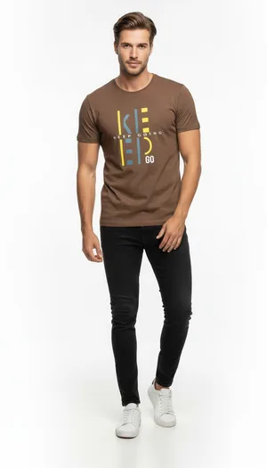 Keep Going Urban Baskılı Erkek Tişört – Sportif Günlük Stil