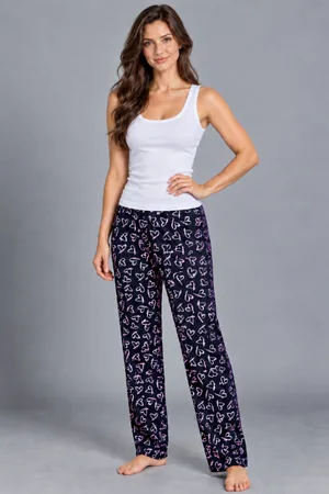 Kadın Trend Günlük Bluz Beyaz Desenli Pijama Takımı