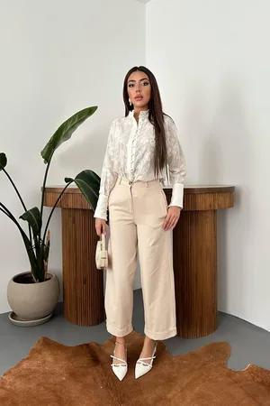Bej Gabardin Pantolon