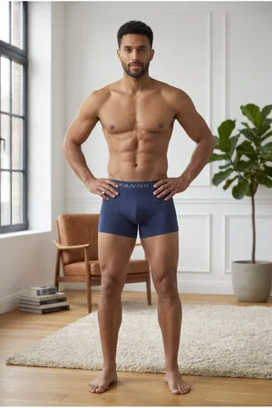 Erkek Rahat Esnek Seamless 2 Li Boxer Kahverengi