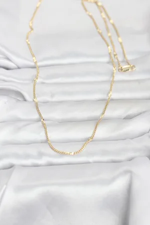 CM 14K Gold Renk Lazer Puntalı Model 60 cm Kadın Kolye