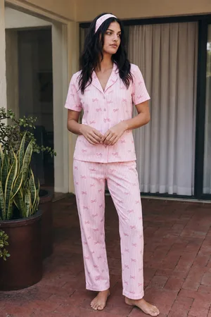 Viskon Karışım Homewear Pembe Pijama Takımı