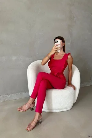 Krep Yaka Kare Tulum Kumaş Kuşaklı