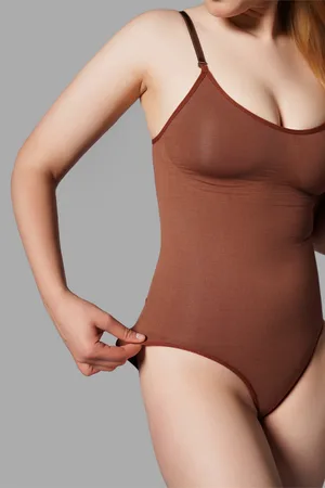 2 Beden Toparlayan İncelten Alt Tarafı Çıtçıtlı Seamless Zıbın Korse 9051 Kahverengi