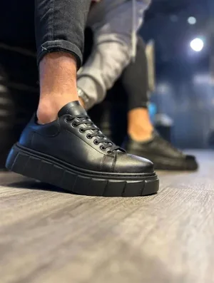 Erkek Taban Bağcıklı Ayakkabı Ayakkabı Esnek Spor Cilt Fitness Yüksek