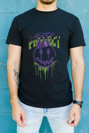 Unisex Oversize 24/1 Penye DTF Baskılı Tişört - DTF121