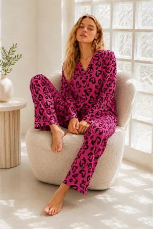 Kadın Regular Bürümcük Lila Pijama Takımı