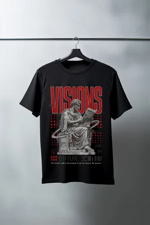 Unisex Oversize 24/1 Penye DTF Baskılı Tişört - DTF77