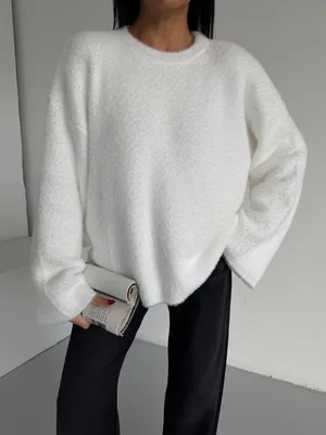 Yumuşak Dokulu Oversize Triko Kazak – Ekru - Ekru
