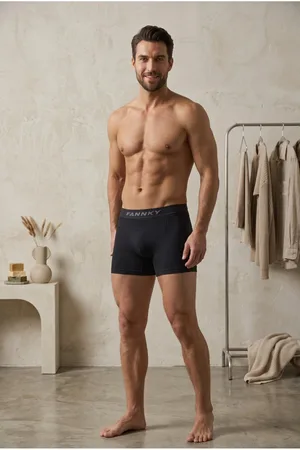 Erkek Casual Comfort Günlük 2 Li Siyah Boxer