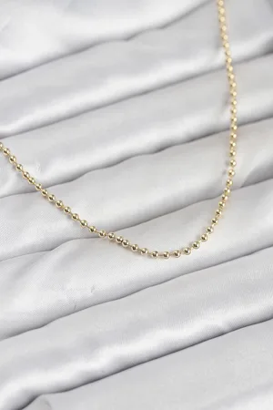 CM 14K Gold Renk Top Zincirli Model 60 cm Kadın Kolye