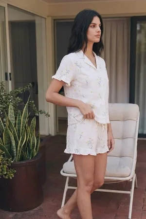 Kadın Esnek Şortlu Bol Çok Renkli Pijama Takımı