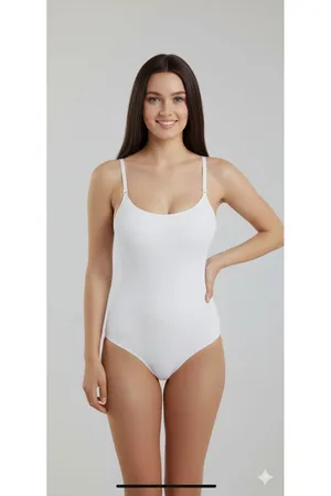 Kadın Büyük Beden Beyaz Dikişsiz Çıtçıtlı Toparlayıcı Body Korse 9051