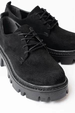 Kadın Casual Loafer Günlük Tabanlı Bağcıklı Ayakkabı Ayakkabı Süet Yüksek
